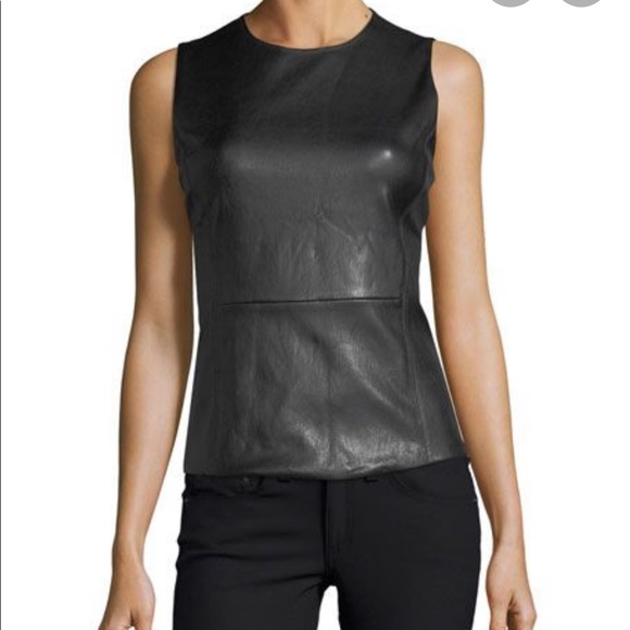Theory Tops - Theory Lambskin Leather Top